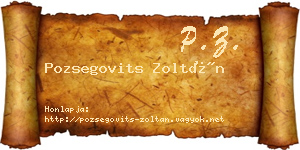 Pozsegovits Zoltán névjegykártya